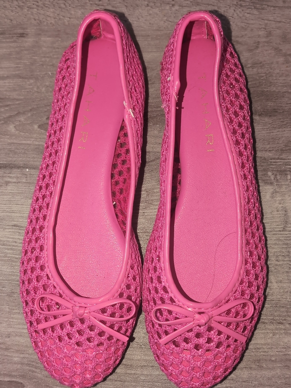Tahari Pink Mesh Ballet Flats | Women's Size 8.5